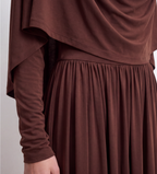 Luminous Draped Cape Two-Piece Maxi Dress