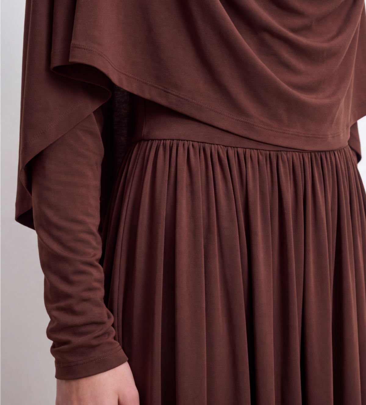 Luminous Draped Cape Two-Piece Maxi Dress