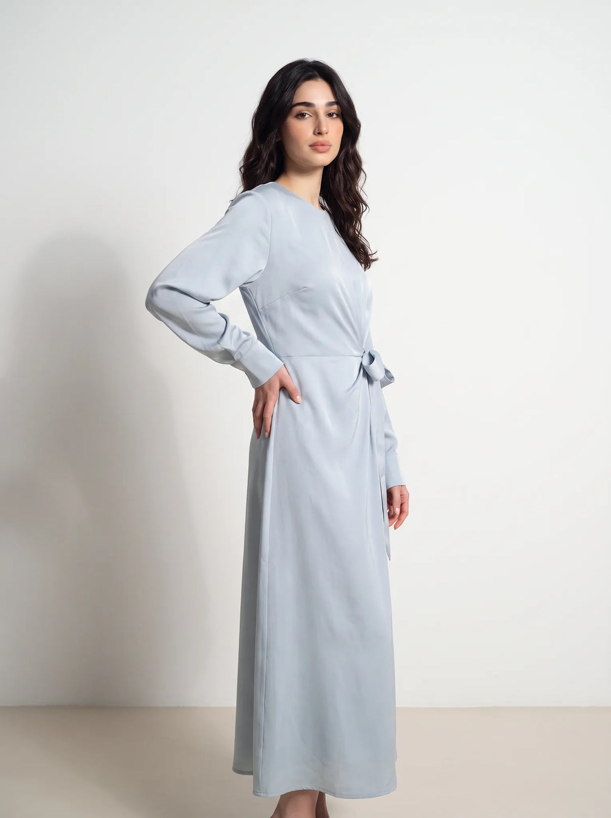 Serene Bow Shoulder Wrap Maxi Dress