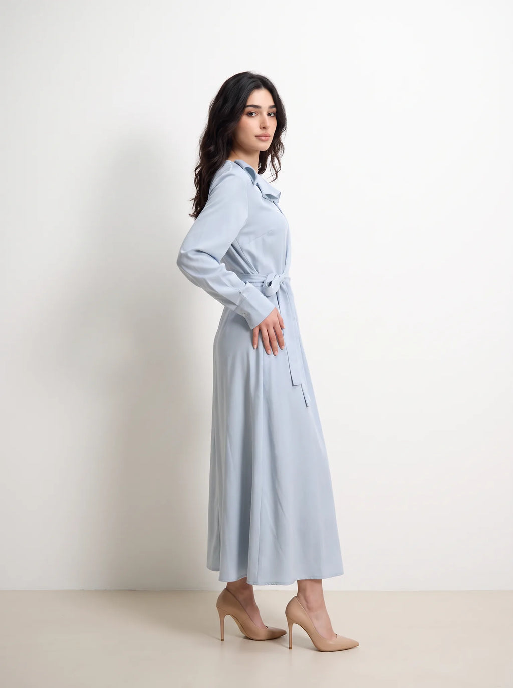 Serene Bow Shoulder Wrap Maxi Dress