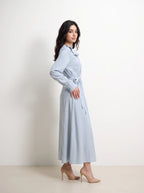 Serene Bow Shoulder Wrap Maxi Dress