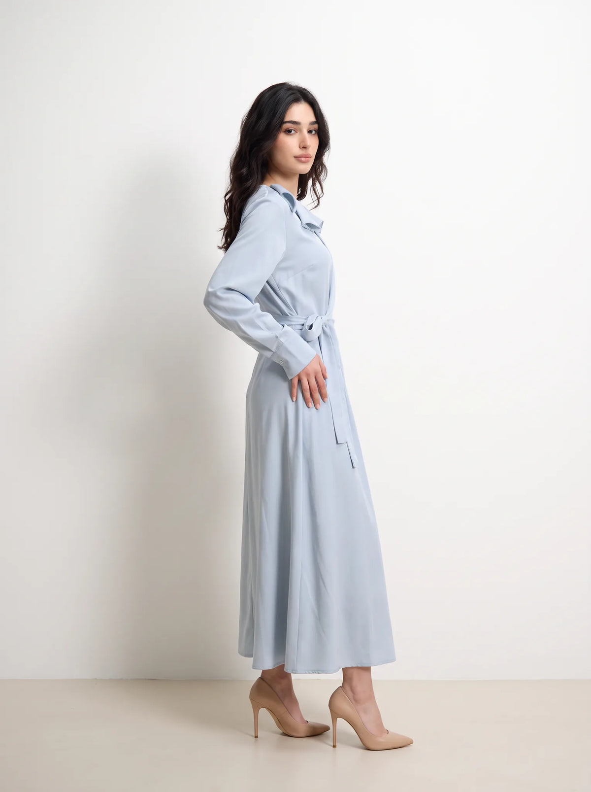 Serene Bow Shoulder Wrap Maxi Dress