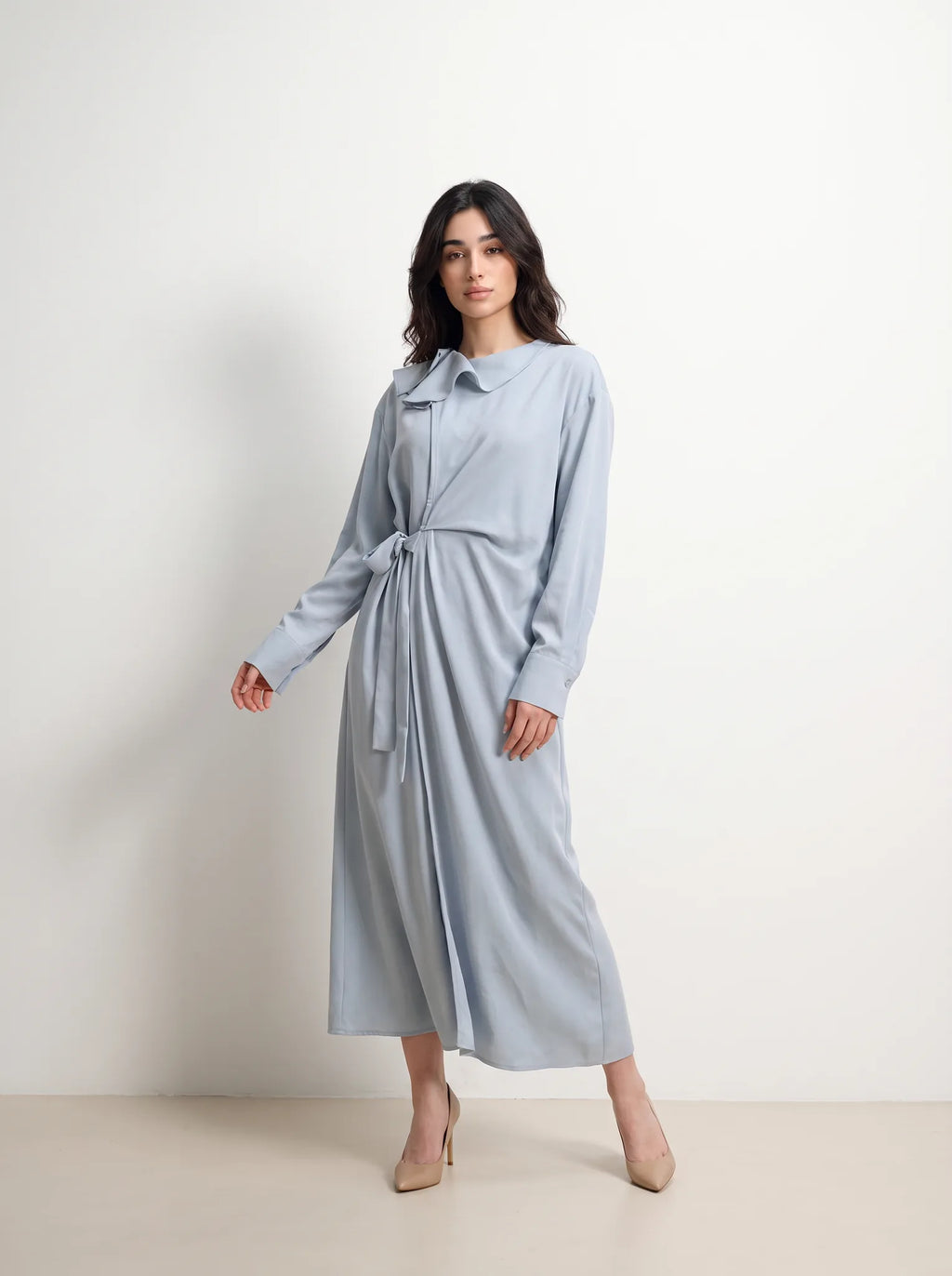 Serene Bow Shoulder Wrap Maxi Dress