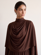 Luminous Draped Cape Two-Piece Maxi Dress