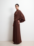 Luminous Draped Cape Two-Piece Maxi Dress